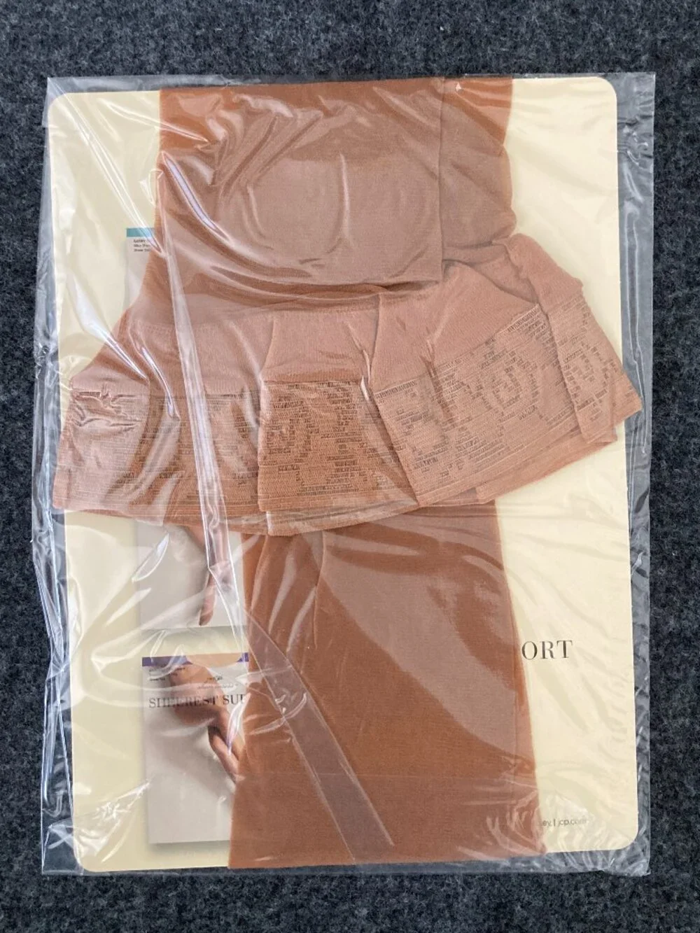 VTG JCPenney Sheer Caress Silky Sheer Thigh High Stockings Long Little Beige NWT